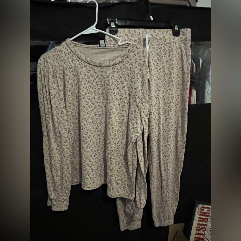 J. Crew Neutral Leopard Sweat Set